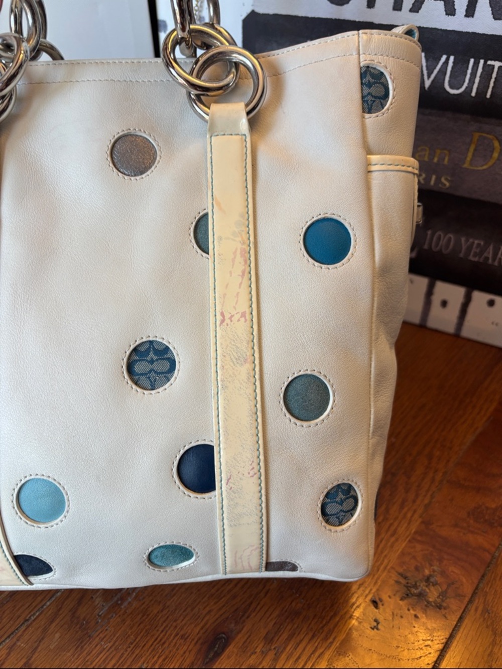 RARE Coach Limited Edition Polka Dot Gallery Tote & Matching Wristlet Set – Y2K - Picture 6 of 12